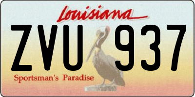 LA license plate ZVU937