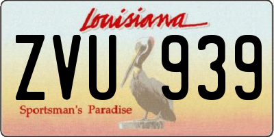 LA license plate ZVU939