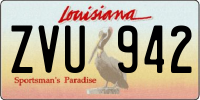 LA license plate ZVU942