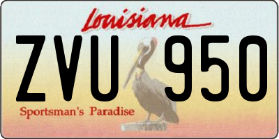 LA license plate ZVU950