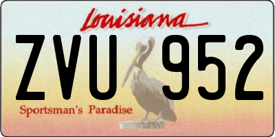 LA license plate ZVU952