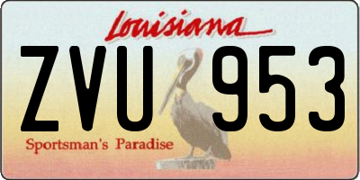 LA license plate ZVU953
