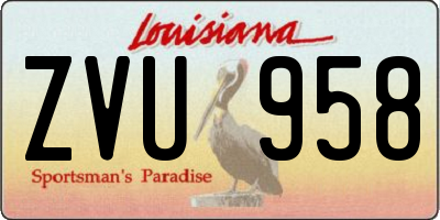 LA license plate ZVU958