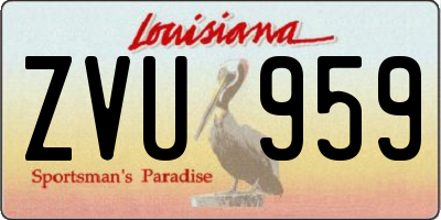 LA license plate ZVU959
