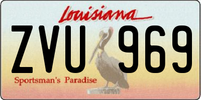 LA license plate ZVU969