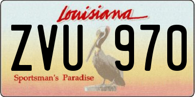 LA license plate ZVU970