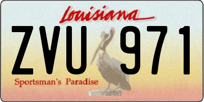 LA license plate ZVU971