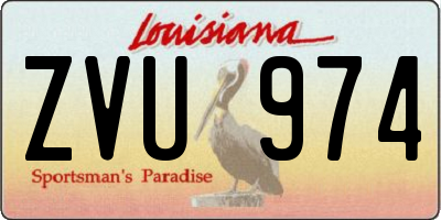 LA license plate ZVU974