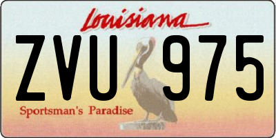 LA license plate ZVU975