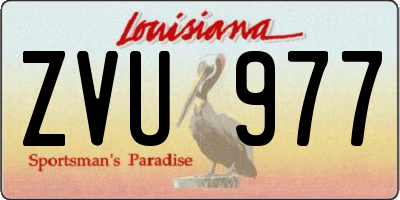 LA license plate ZVU977