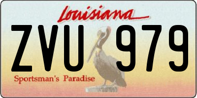 LA license plate ZVU979