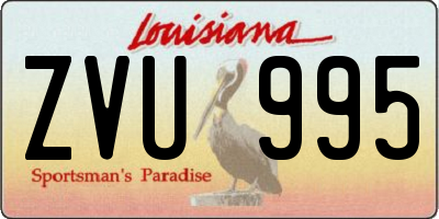 LA license plate ZVU995