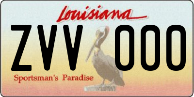 LA license plate ZVV000