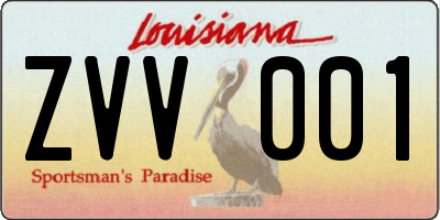 LA license plate ZVV001