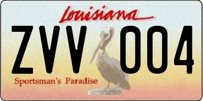 LA license plate ZVV004