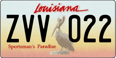 LA license plate ZVV022