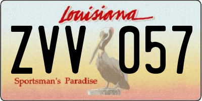 LA license plate ZVV057