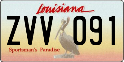 LA license plate ZVV091