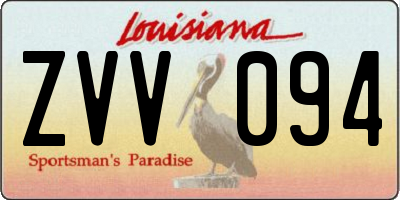 LA license plate ZVV094