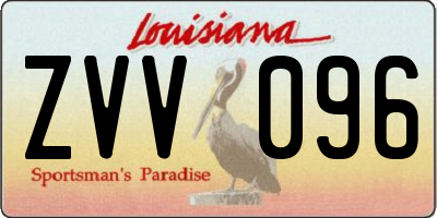 LA license plate ZVV096