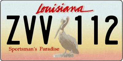 LA license plate ZVV112