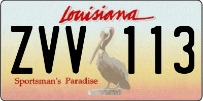 LA license plate ZVV113