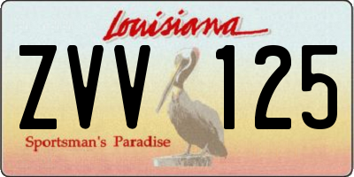 LA license plate ZVV125