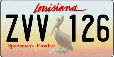 LA license plate ZVV126