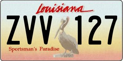 LA license plate ZVV127