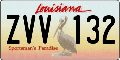 LA license plate ZVV132