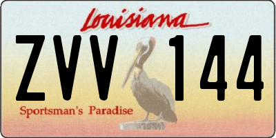 LA license plate ZVV144