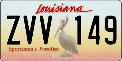 LA license plate ZVV149