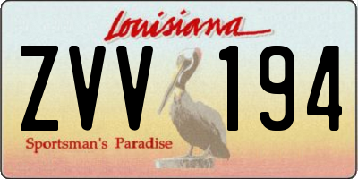 LA license plate ZVV194