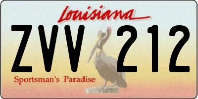 LA license plate ZVV212