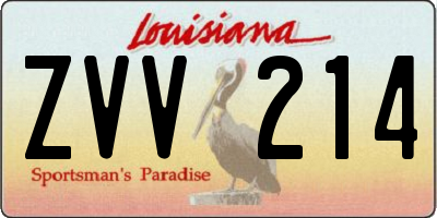 LA license plate ZVV214