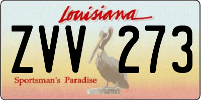 LA license plate ZVV273