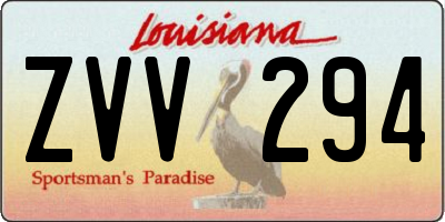 LA license plate ZVV294