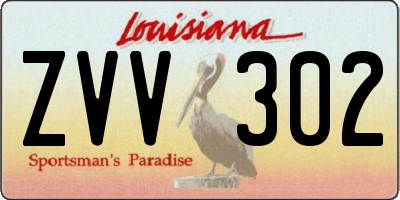 LA license plate ZVV302