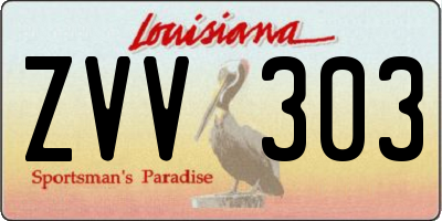 LA license plate ZVV303