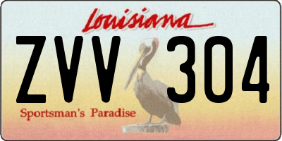 LA license plate ZVV304