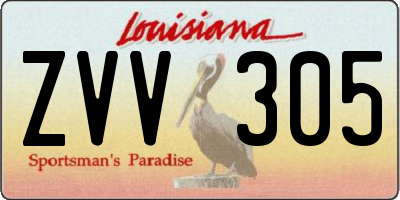 LA license plate ZVV305