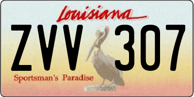 LA license plate ZVV307