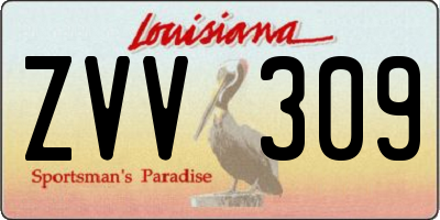 LA license plate ZVV309