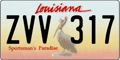 LA license plate ZVV317