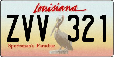 LA license plate ZVV321