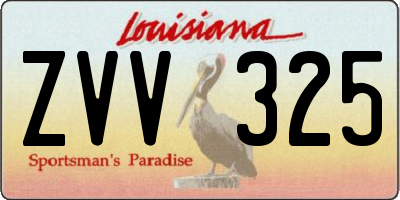 LA license plate ZVV325
