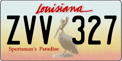 LA license plate ZVV327