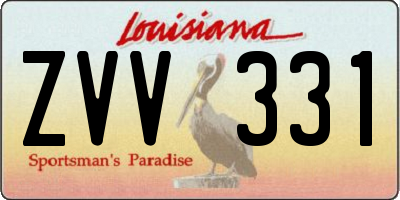 LA license plate ZVV331