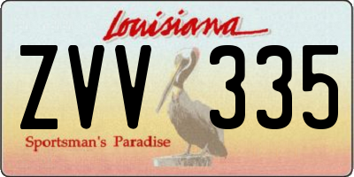 LA license plate ZVV335