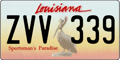 LA license plate ZVV339